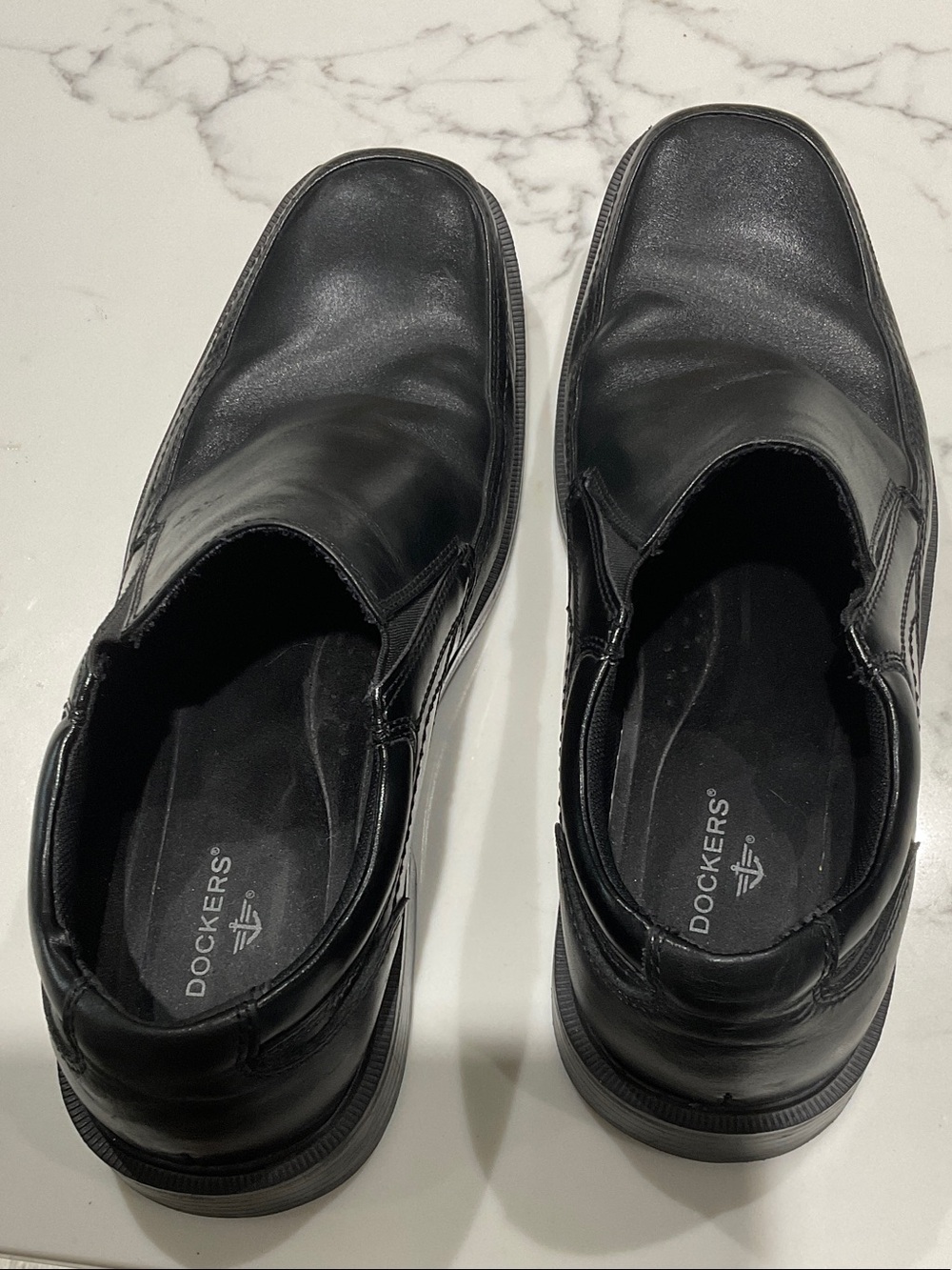 Dockers Black Slip-On Leather Loafers